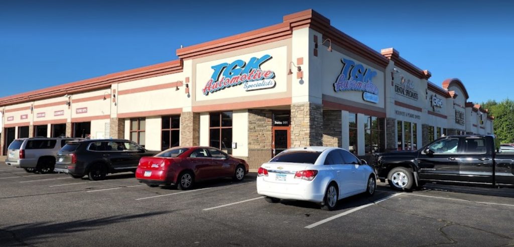 Exterior shot of TGK Automotive Specialists store in Big Lake, MN