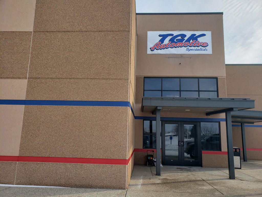 Exterior shot of TGK Automotive Specialists store in Delano, MN