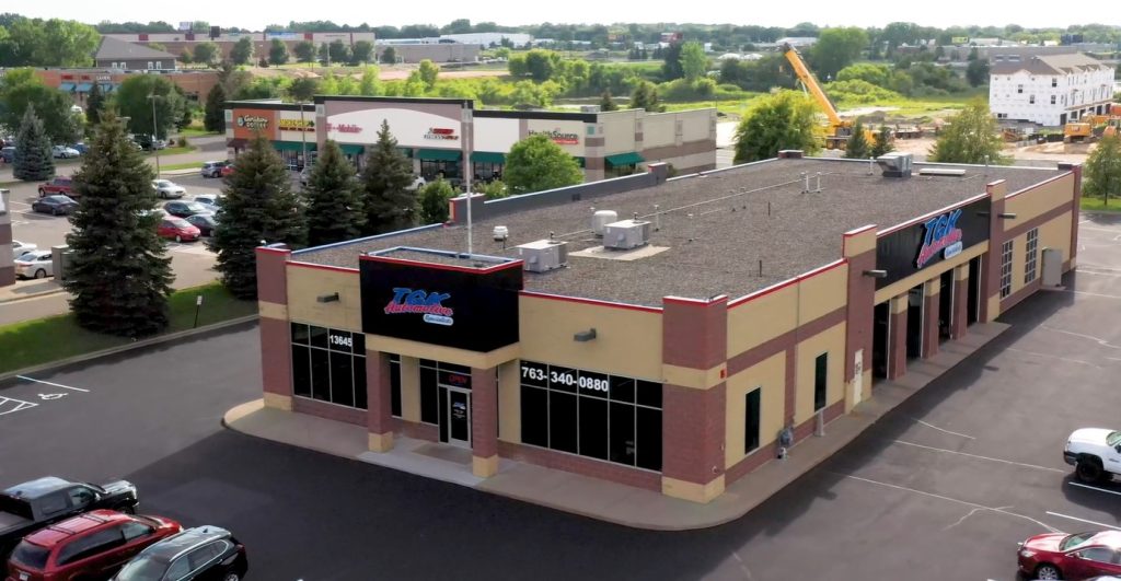 Exterior shot of TGK Automotive Specialists store in Rogers, MN
