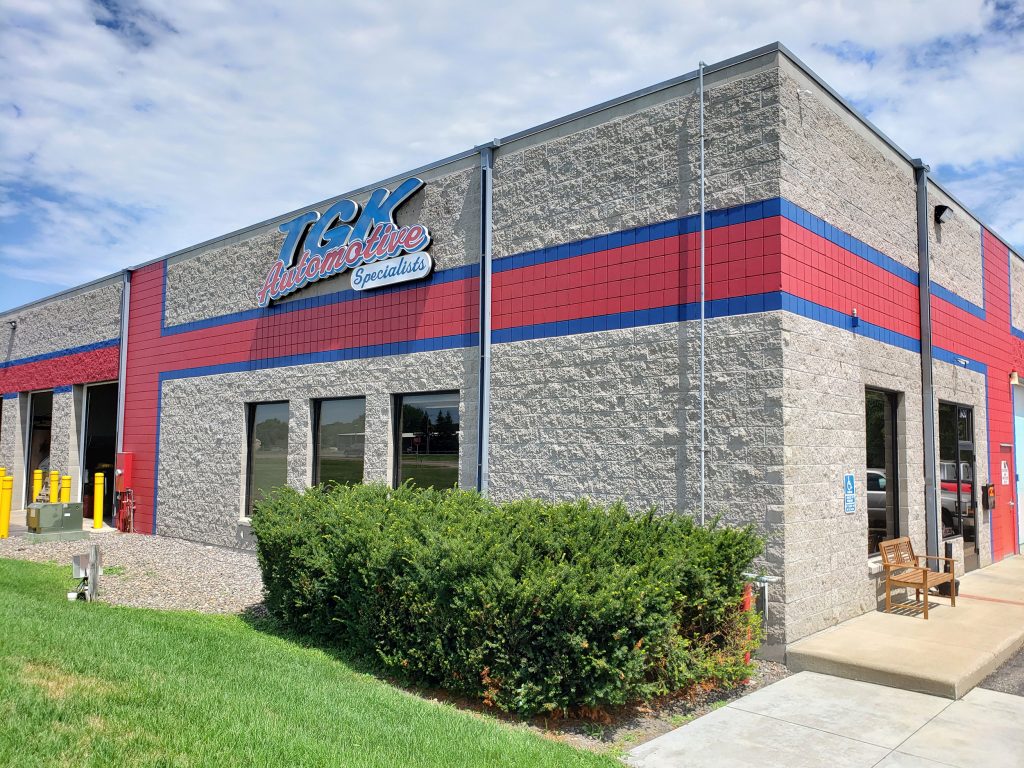 Exterior shot of TGK Automotive Specialists store in Ham Lake, MN