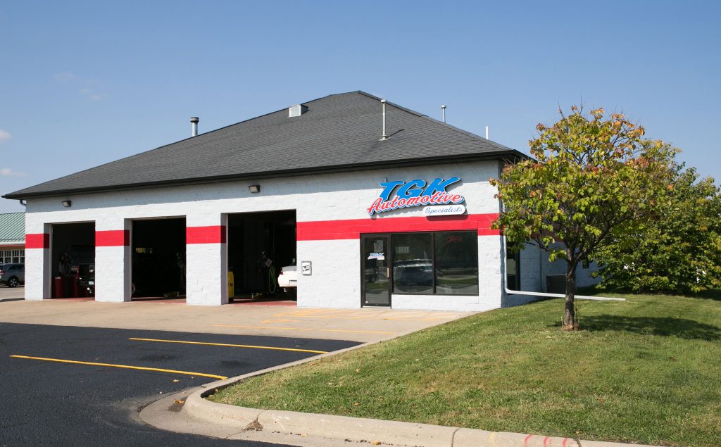 Exterior shot of TGK Automotive Specialists store in North Mankato, MN