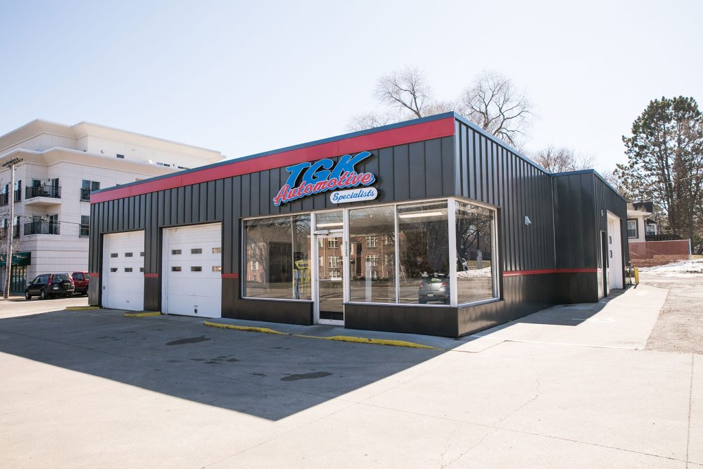 Exterior shot of TGK Automotive Specialists store in St. Louis Park, MN